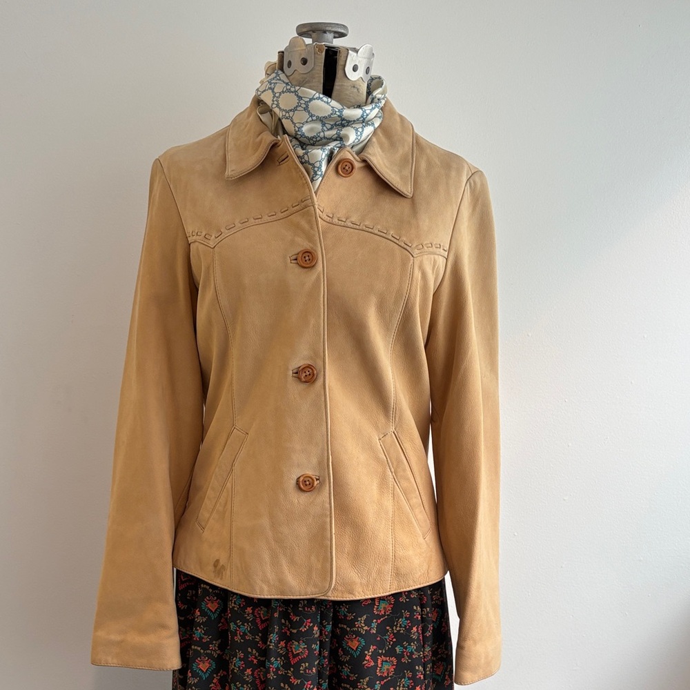 Vintage super-soft leather jacket with Western details, women’s size small
